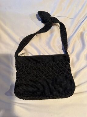 Worthington Black Crocheted Shoulder Bag